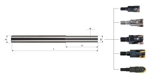 Tungsten Carbide Customized Extension Solid Screwed Boring Bars